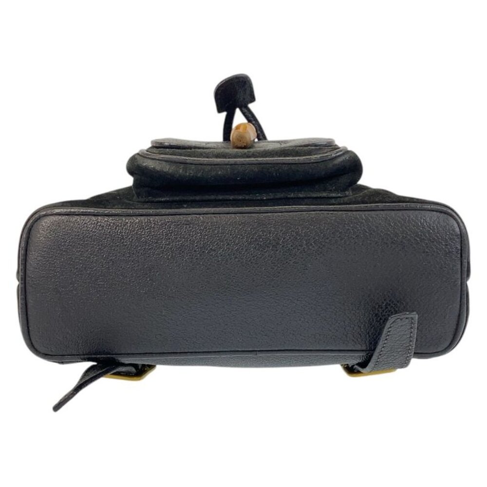 Gucci Bamboo Black Gold Hardware Suede 003 1705 0030 Backpack - Picture 9 of 9